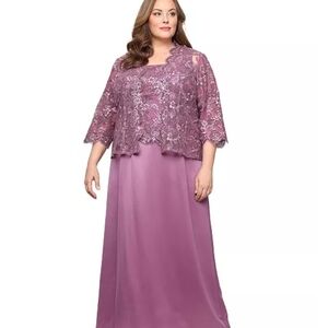 Alex Evenings Lace Maxi Skirt in Dusty Rose*117*